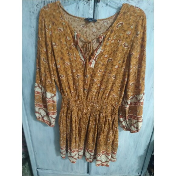 American Eagle Outfitters Dresses & Skirts - American Eagle Mini Puff Sleeve Dress Small Boho Peasant Feminine